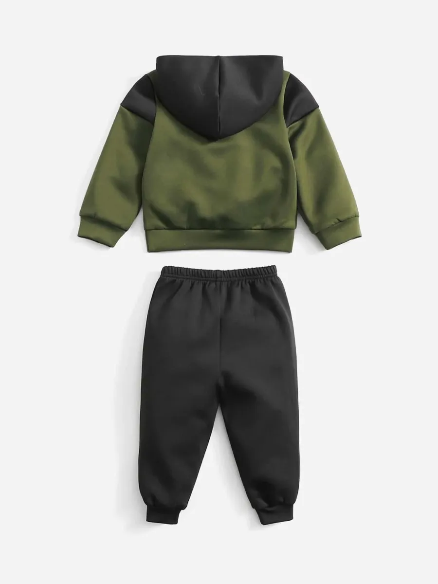 Conjunto Deportivo Bebé Con Estampado De Letras Y Capucha - Imagen 3