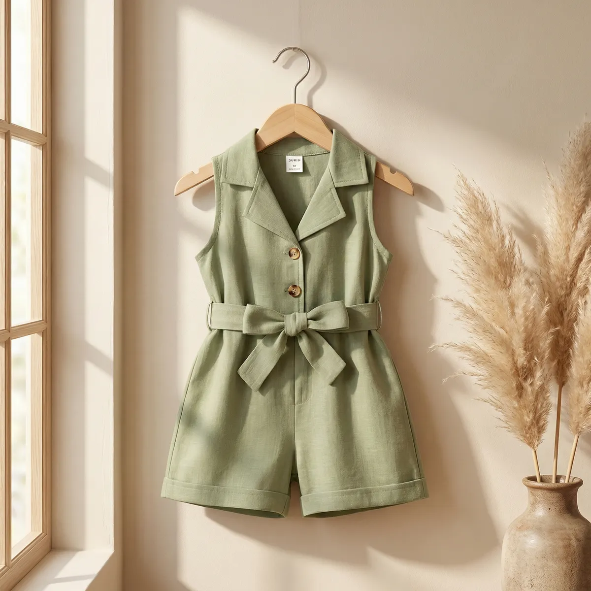 Mono De Bebé Niña Con Botón Y Cinturón - Imagen 2