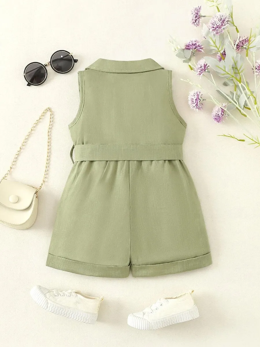 Mono De Bebé Niña Con Botón Y Cinturón - Imagen 5