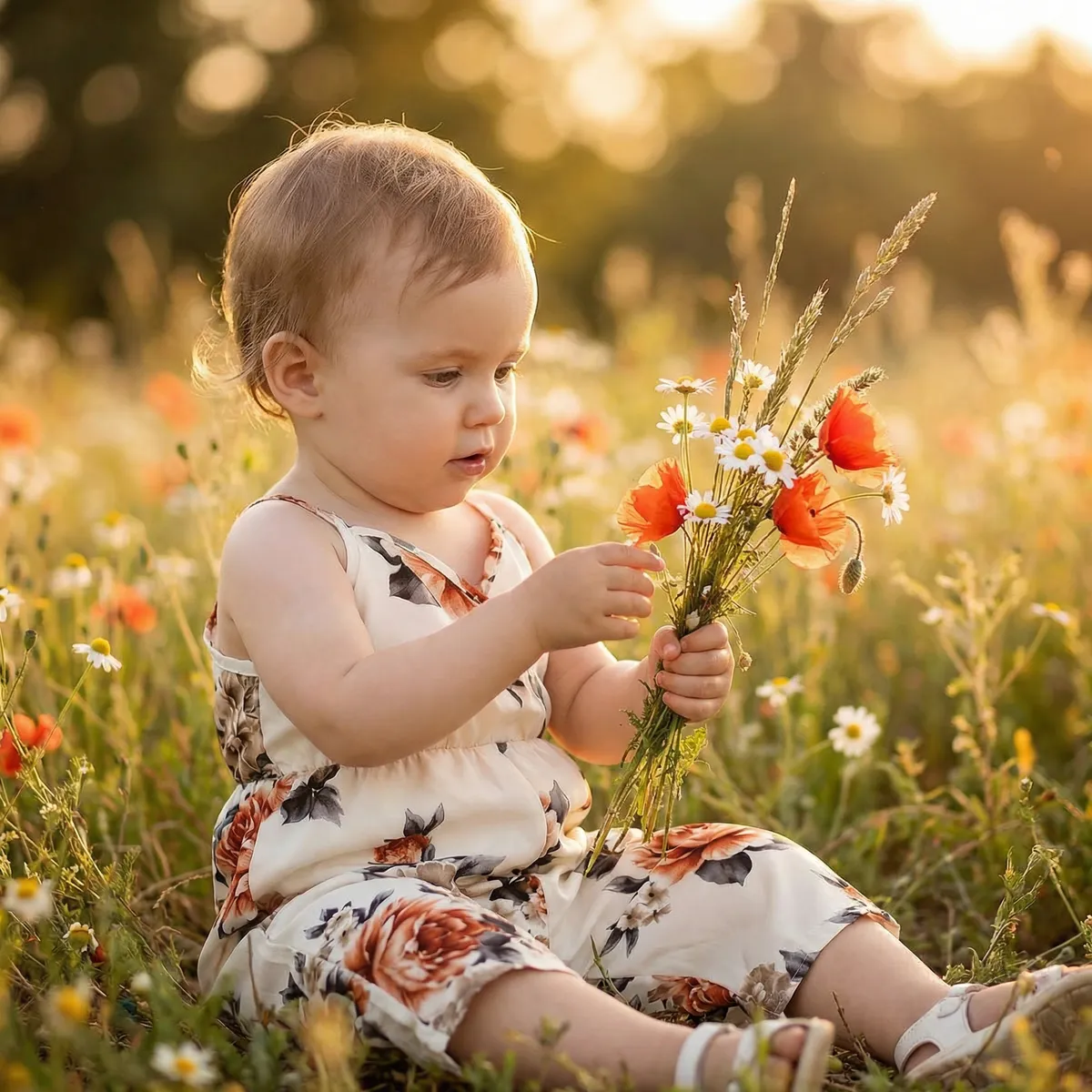 Mono Bebé Con Estampado Floral De Tirantes - Imagen 3